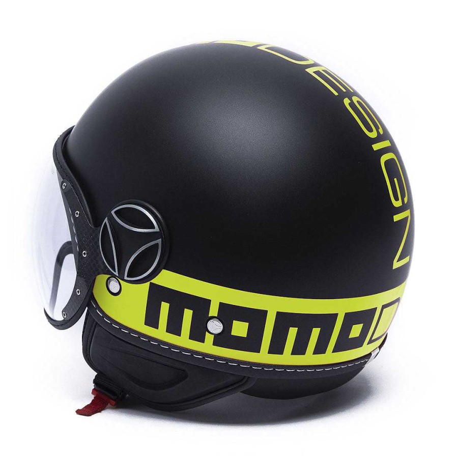 Caschi MOMODESIGN Fgtr Fluo | Casco Demi Jet Fgtr Fluo Nero Giallo 21