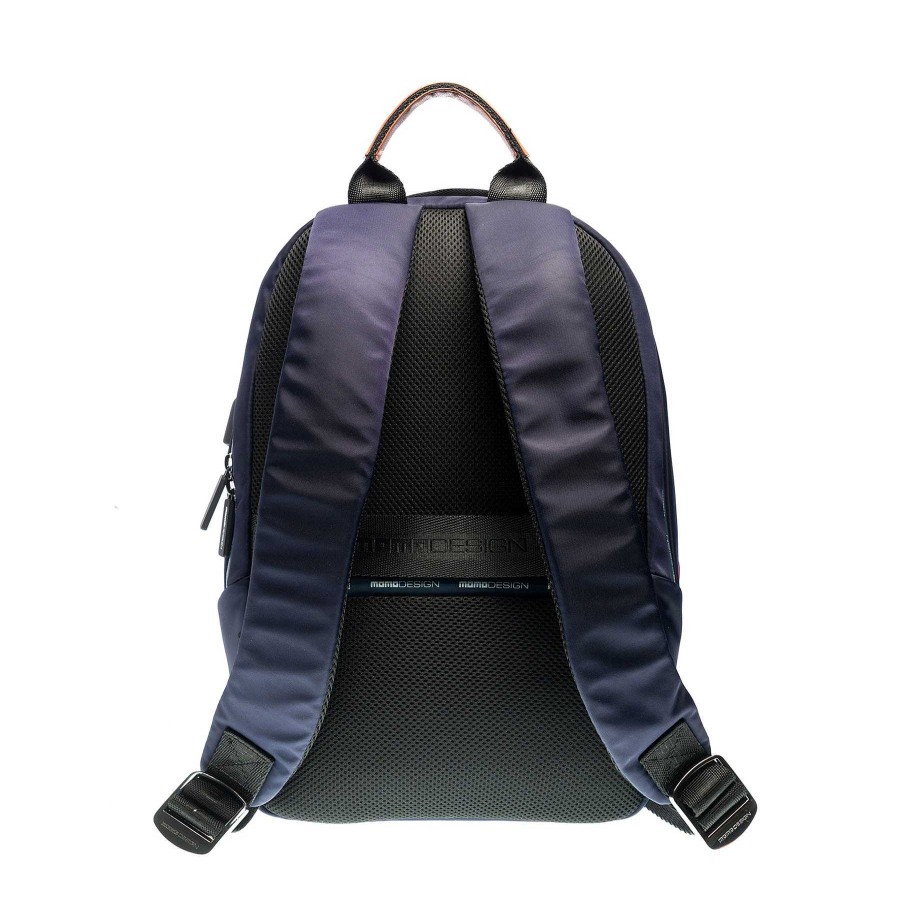 Uomo MOMODESIGN Zaini Sportivi | Momodesign Zaino Ovo Special Edition Blue Dark Cuoio Blue/Red