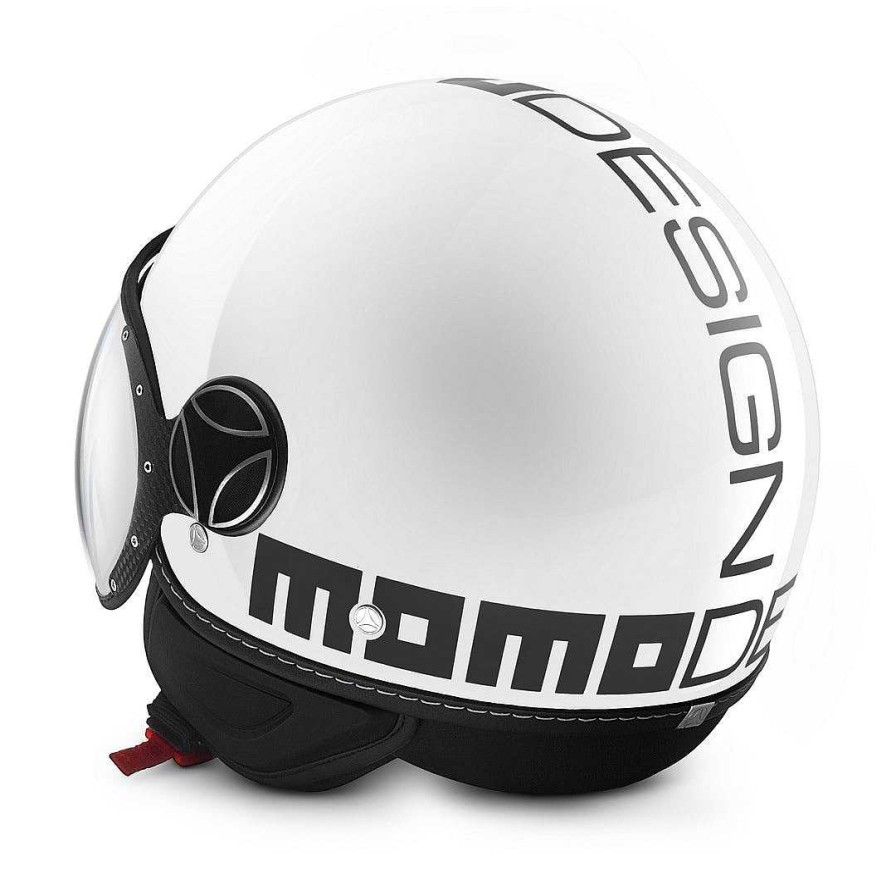 Caschi MOMODESIGN Fgtr Classic | Casco Demi Jet Fgtr Classic Bianco Lucido