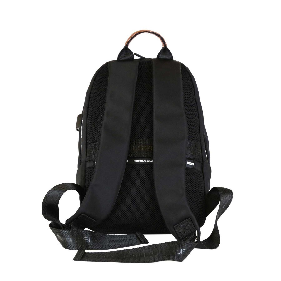 Uomo MOMODESIGN Zaini Sportivi | Momodesign Zaino Ovo Special Edition Black Cuoio Black/Cuoio